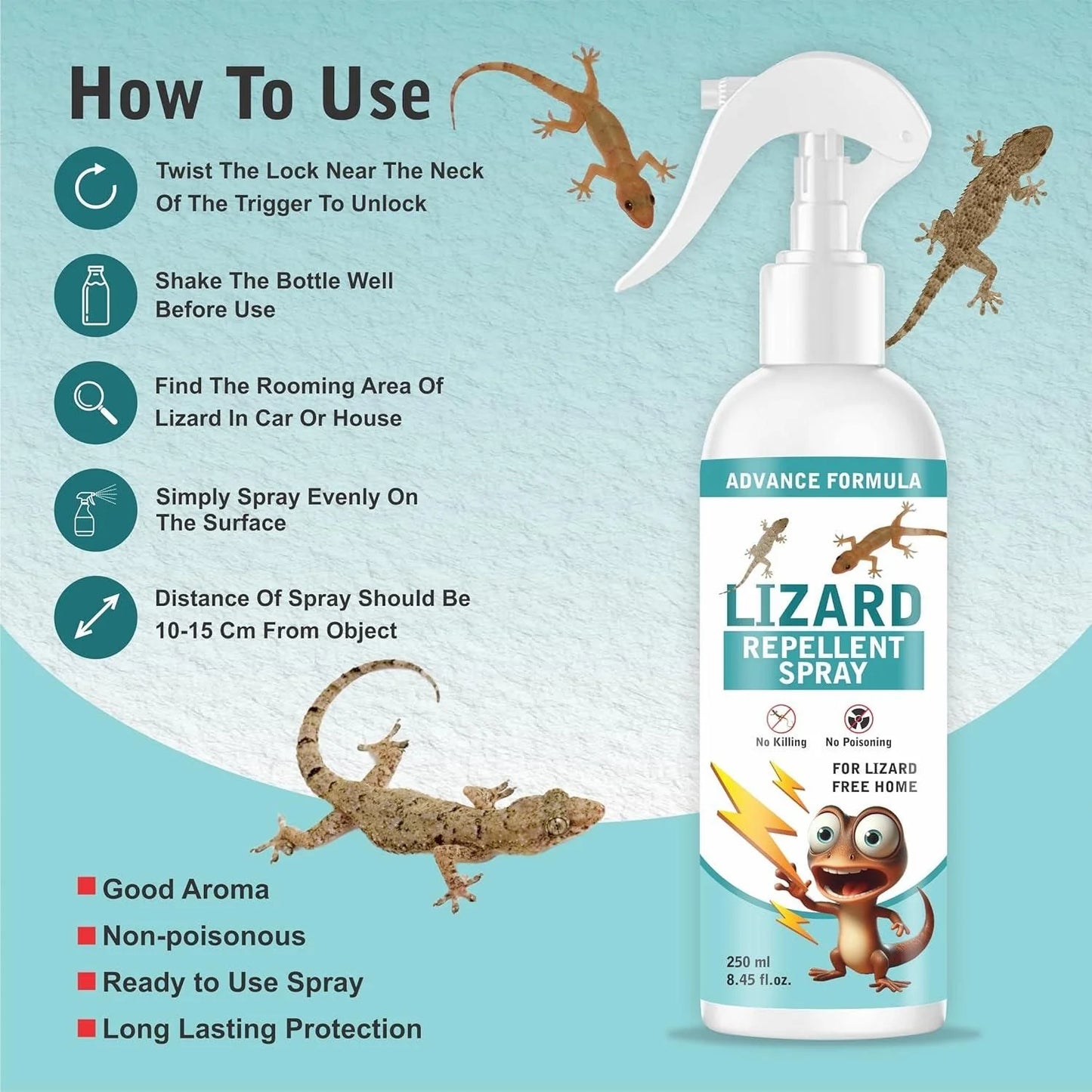 🦎 Lizard Repellent Spray 250ML (BUY 1 GET 1 FREE)🏡
